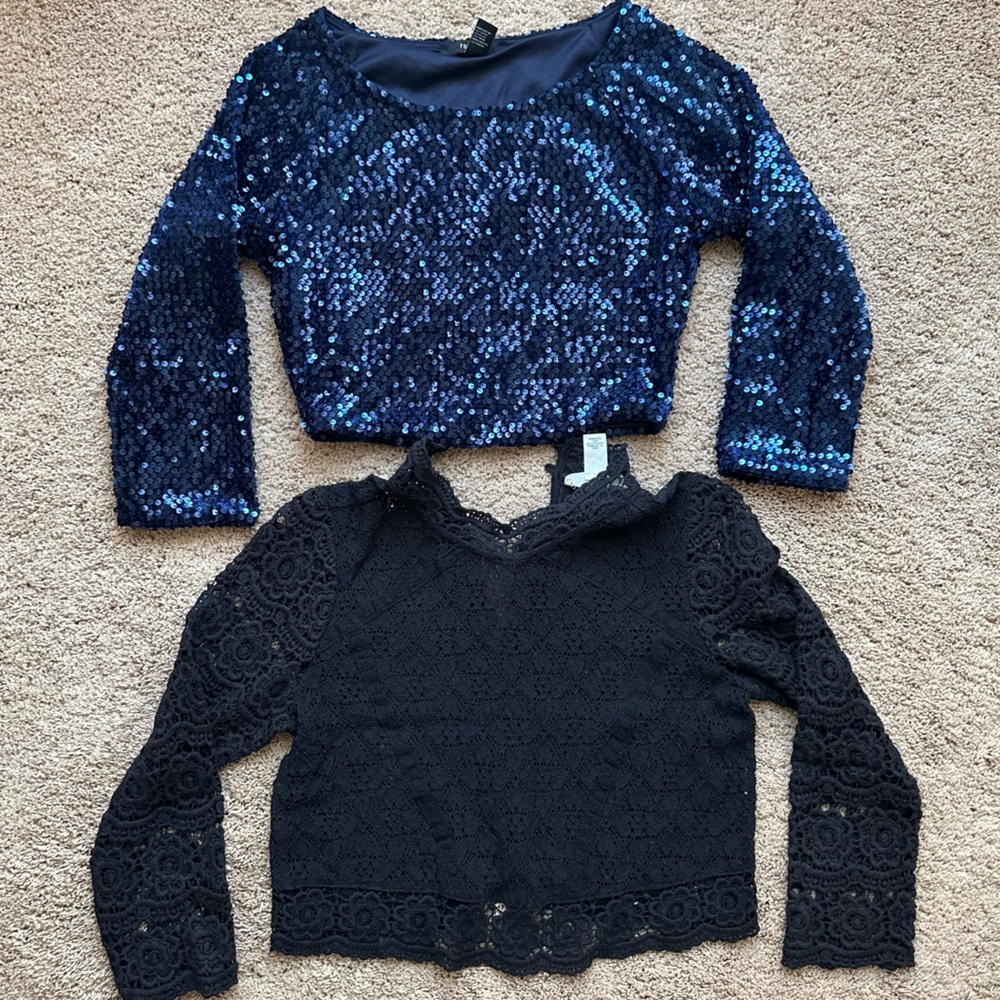 Forever 21 lace crochet sequin top
